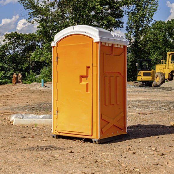 how often are the portable restrooms cleaned and serviced during a rental period in Rockfall